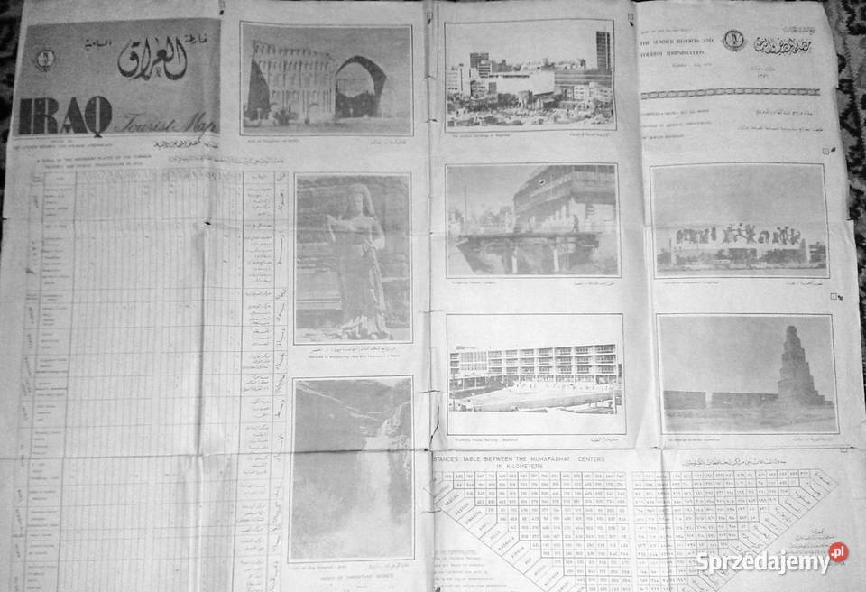 Irak oryginalna mapa Iraku z 1976 roku Chełm