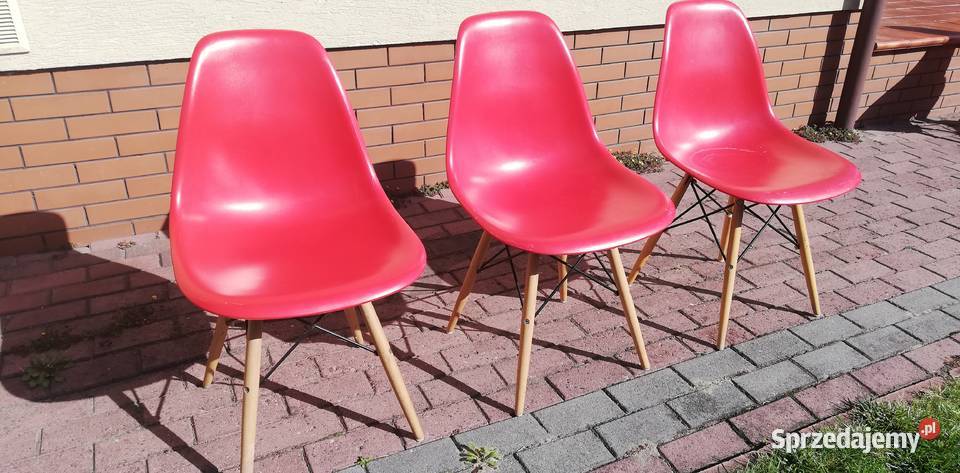 Krzesło patyczak nowoczesne krzesła czerwone z tworzywa