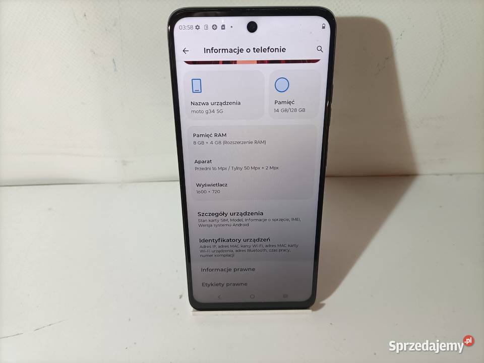 Smartfon Motorola Moto G34 5G 8128GB Katowice