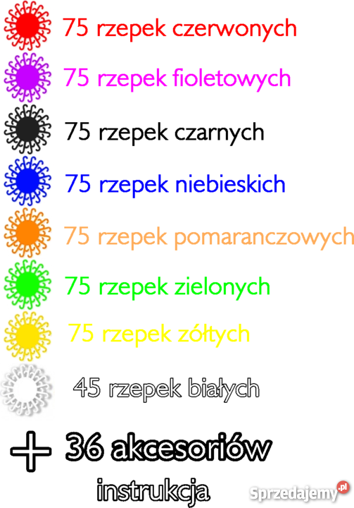 MEGA ZESTAW Bunchems Kolorowe RZEPY 600 el HIT Kielce sprzedam