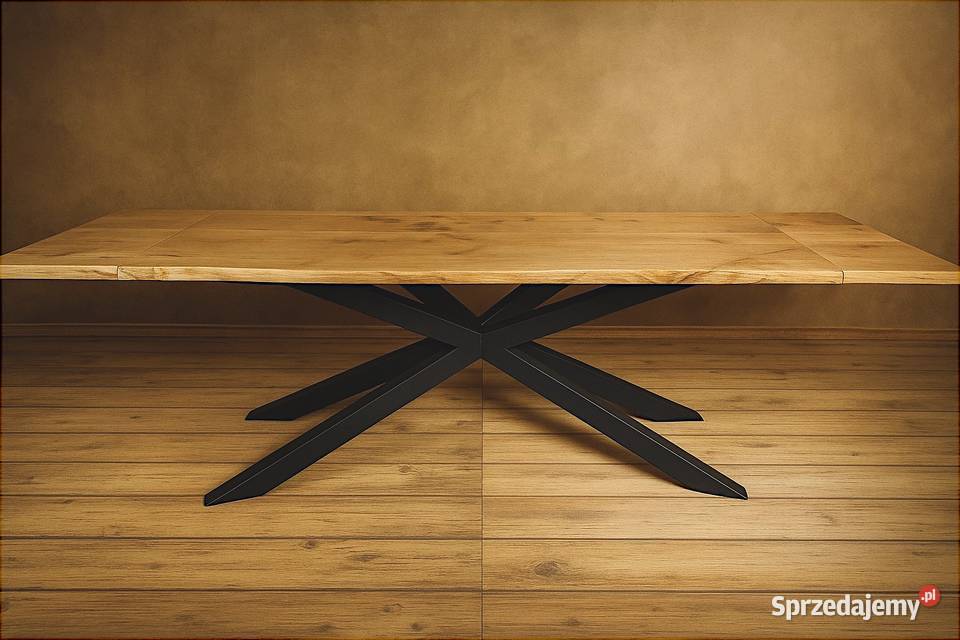 Stół Pająk Dębowy LOFT 100 Lite Drewno DĄB Zielona Góra