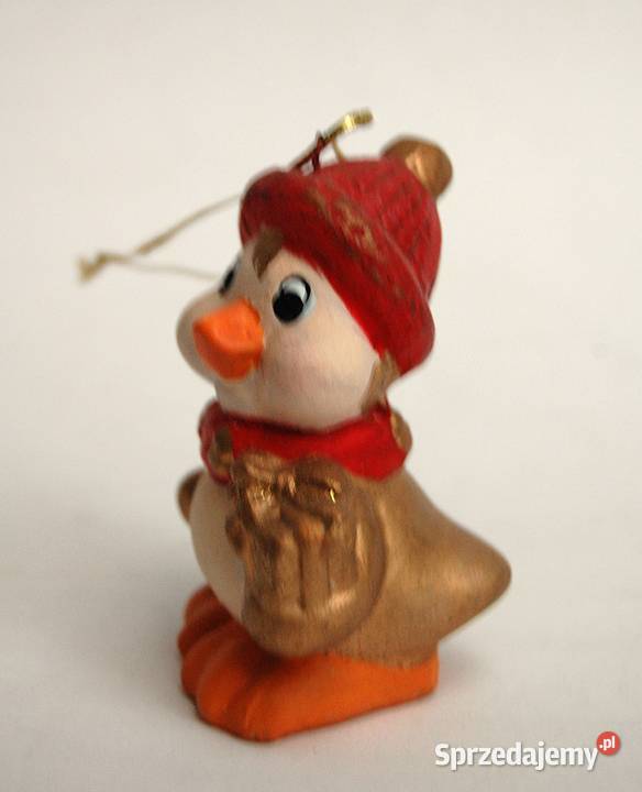 Złota kaczuszka ceramiczna figurka zawieszka