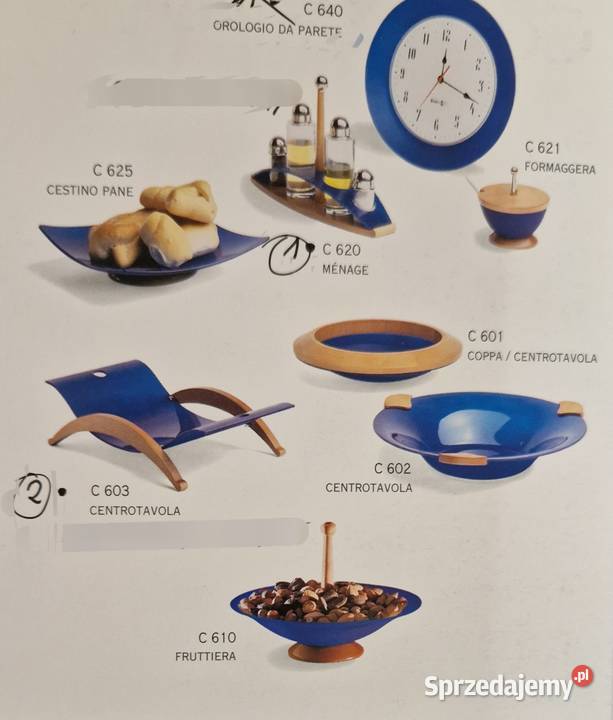 Designerska PATERAPÓŁMISEK włoska Biesse szkło niebieski Lublin