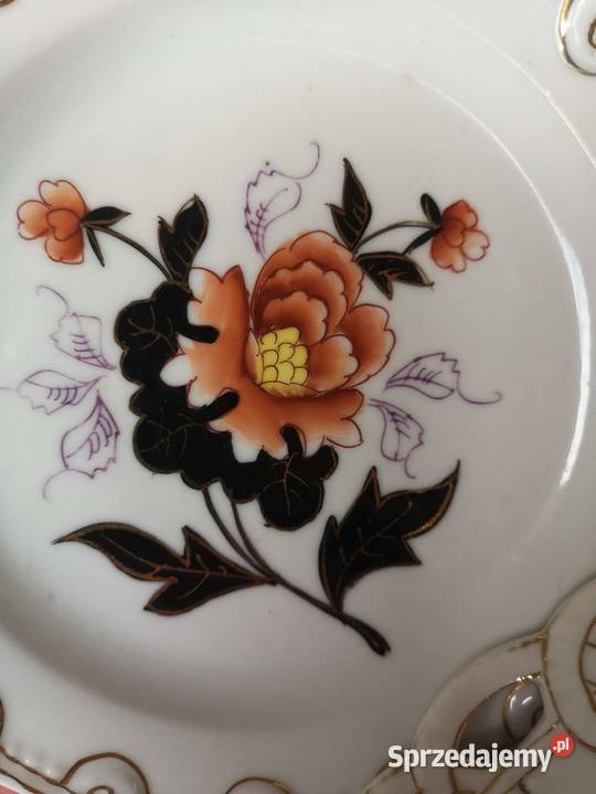 Talerzyk deserowy z koronkowym ażurem Sygnatura Gdańsk