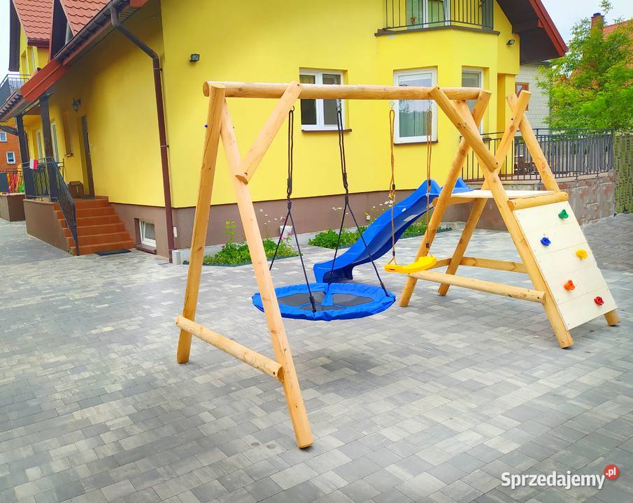 Drewniany Plac Zabaw do Ogrodu MIKI Ślizg Zabawki ogrodowe Kielce sprzedam