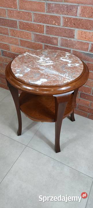 Piękny stolik dębowy marmur 60cm lubuskie
