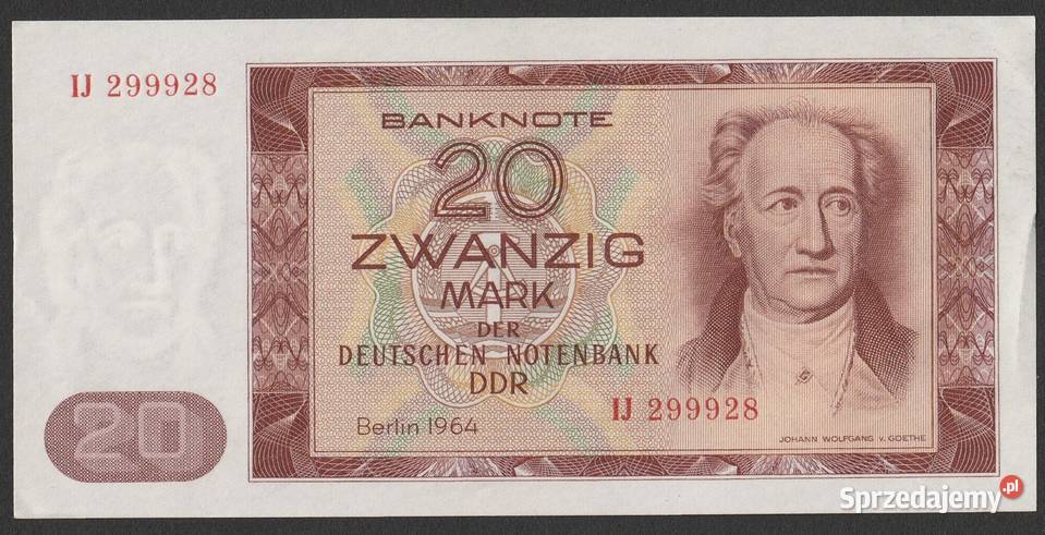 NIEMCY 20 MAREK 1964 GOETHE Numizmatyka Łódź