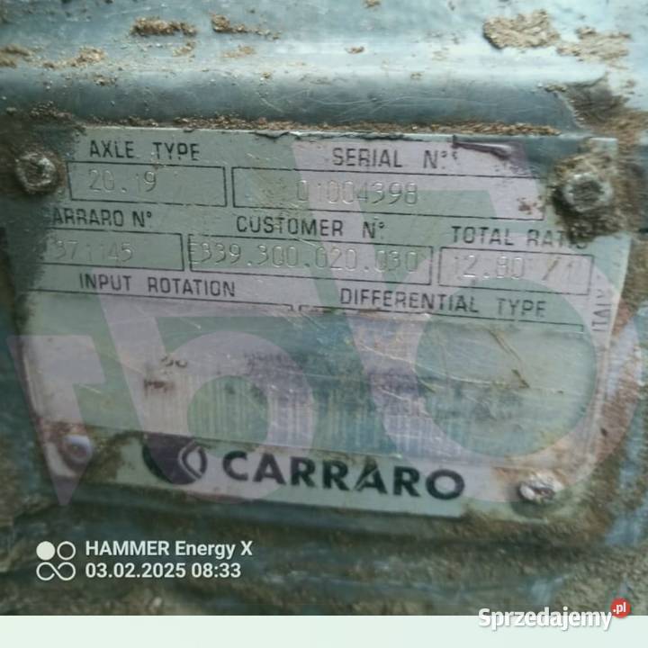 Przedni most 371145 Carraro 2019 E339300020040 Wilkowo