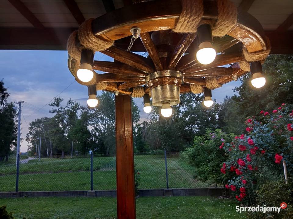 Żyrandol lampa oświetlenie z koła koło wozu Łańcut