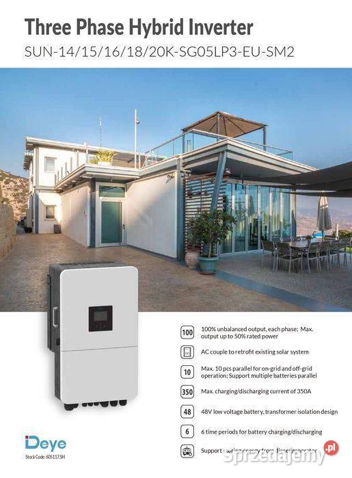 DEYE Falownik hybrydowy 15kW SG05LP3 3fazowy