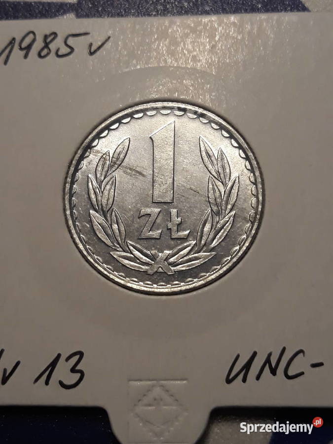 1 złoty 1985 r 13 około mennicze Numizmatyka Konin