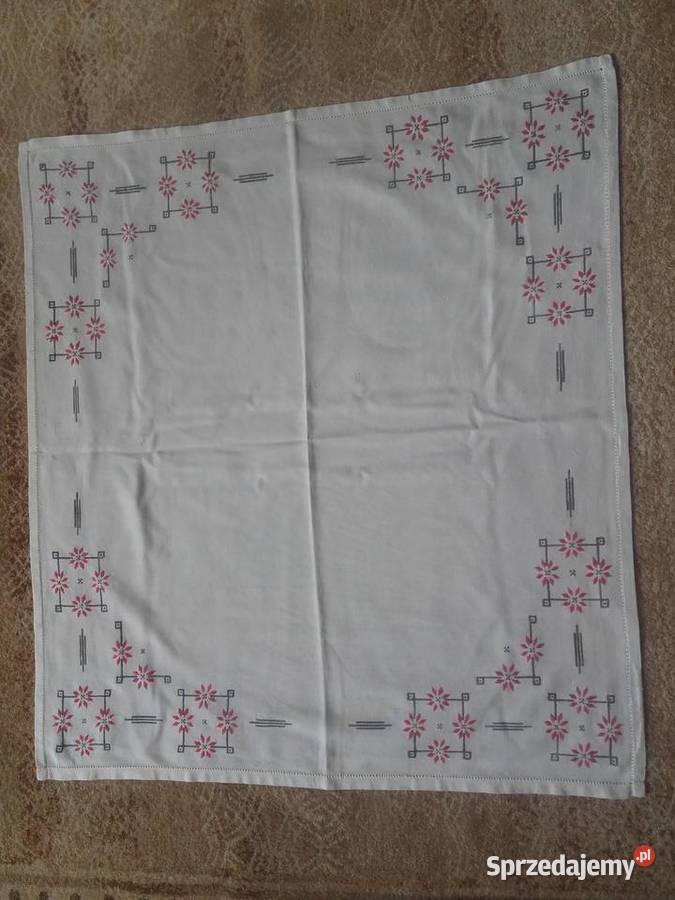 Obrus na stolik i serwetki biały Warszawa