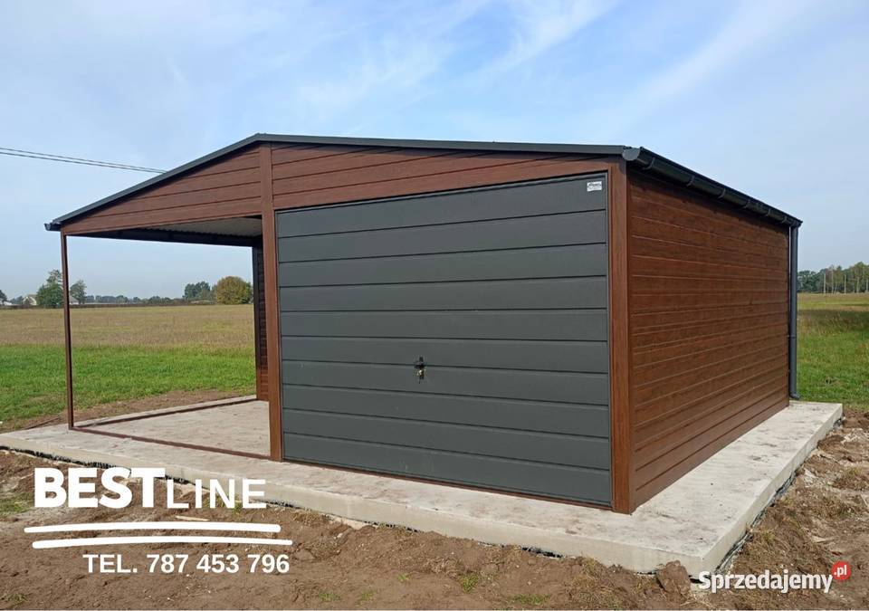Garaż 6x5 z wnęką poziomy panel Premium blacha Bochnia