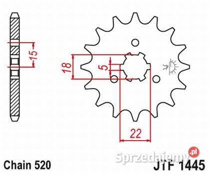 Zębatka przednia JTF144512 SC