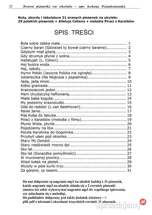 Kolędy na ukulele nuty tabulatura akordy słowa sprzedam