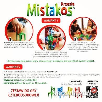Mistakos krzesła gra 4 osób Hasbro Edukacyjne Dąbrowa Górnicza