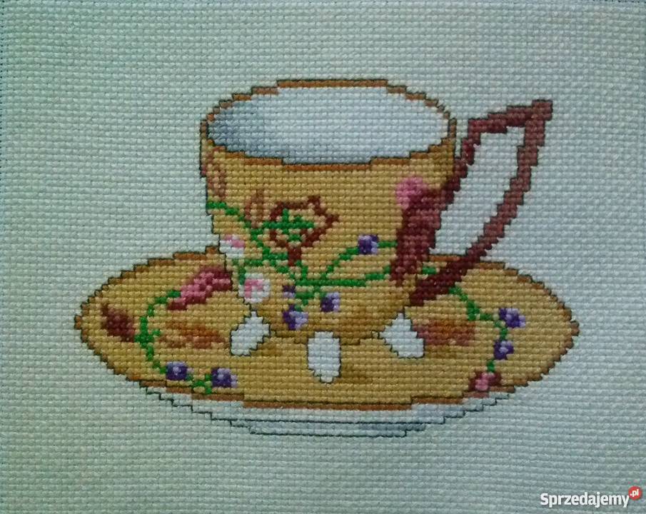 obrazki FILIŻANKI komplet 4 haft krzyżykowy Tarnów