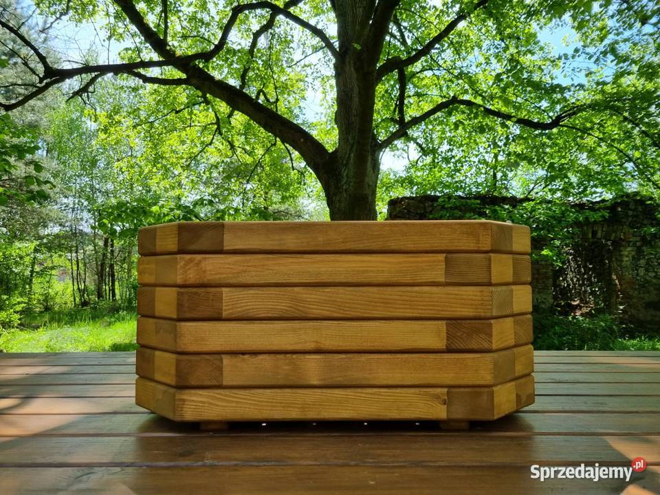 Donica drewniana prostokątna ogrodowa donica na Kalety