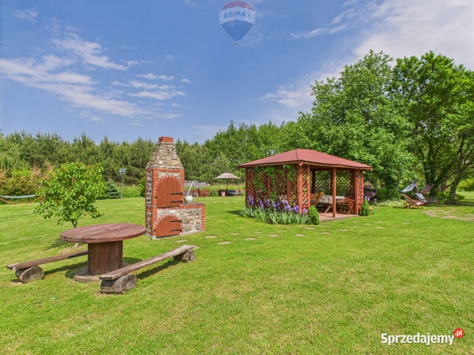 Ranczo w lesie z wyspą stawem basenem stajnią pustak Nieruchomości kujawsko-pomorskie Gnojno