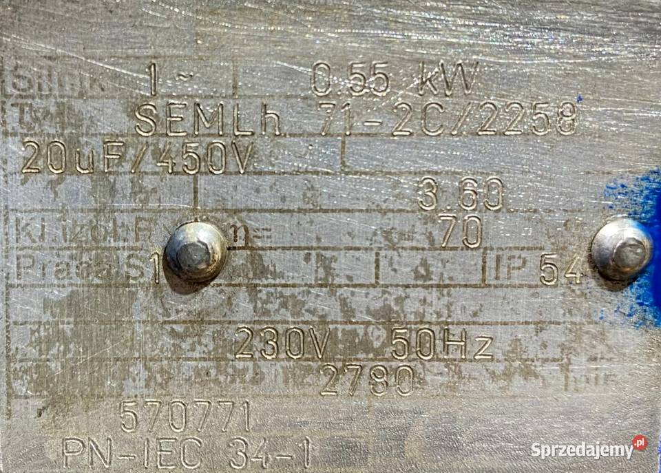 wentylator dmuchawa 055kW 2780obr 1fazowy 230V sprzedam