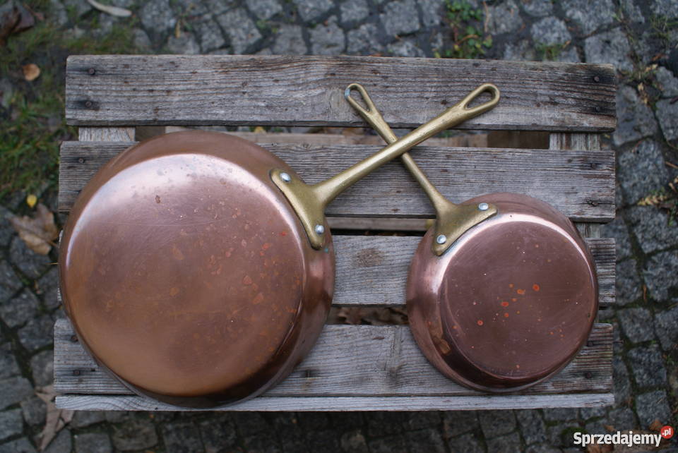 Patelnia miedziana śred 24 i 18 komplet 2 Wyposażenie wnętrz mazowieckie