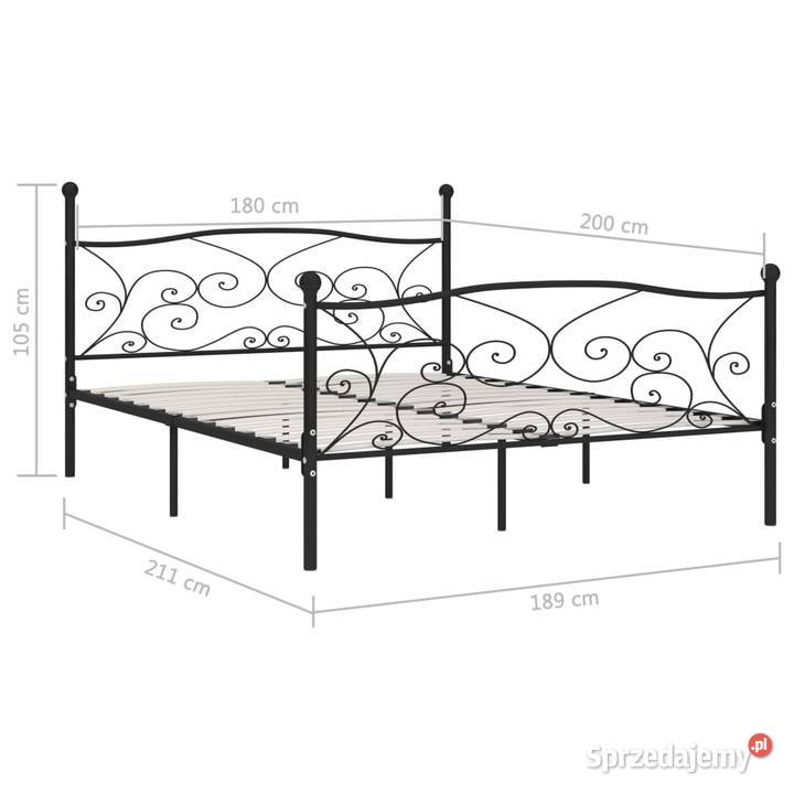 vidaXL Rama łóżka ze stelażem z listw czarna mazowieckie Warszawa