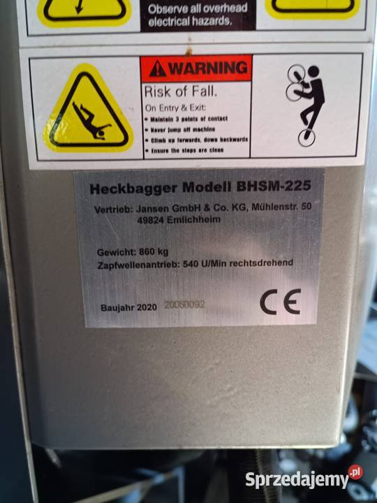 OKAZJA Koparka ciagnikowa Jansen bhsm 225 0h Koparki dolnośląskie Trzebnica