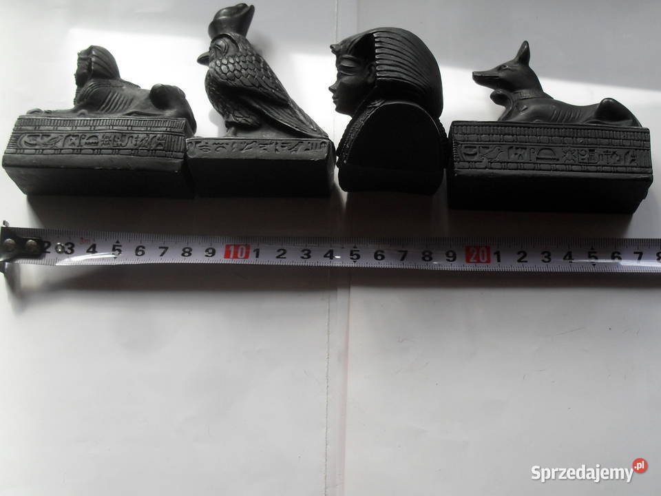 4 stare figurki z EGIPTU lata 60 70 z Onyksu czarny Dekoracje i ozdoby dolnośląskie Wrocław