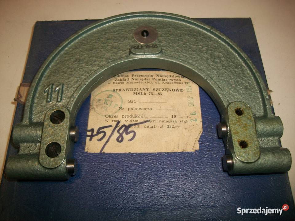 sprawdzian szczękowy 7585 mm typ MSLb polski Olkusz sprzedam