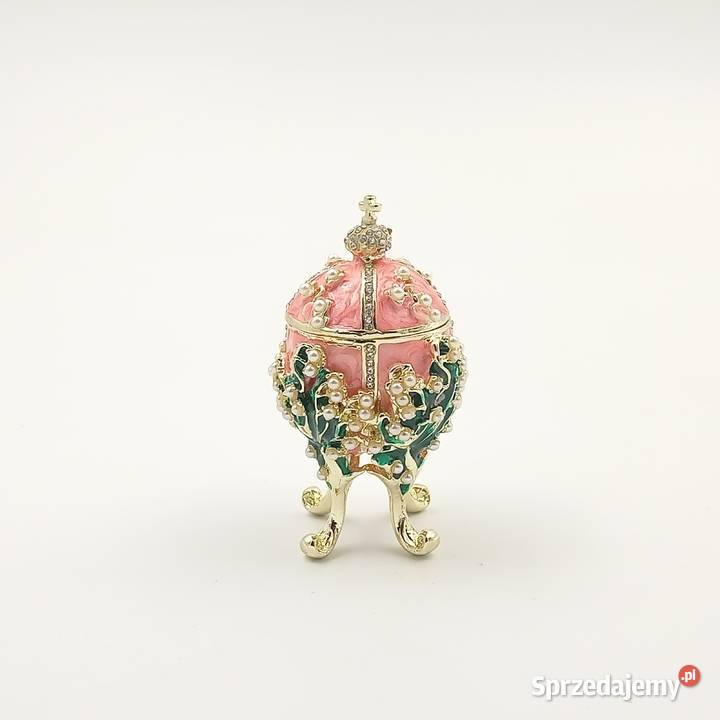 Jajko jajo faberge pojemniki szkatułka różowe Zegarki i Biżuteria Zawiercie