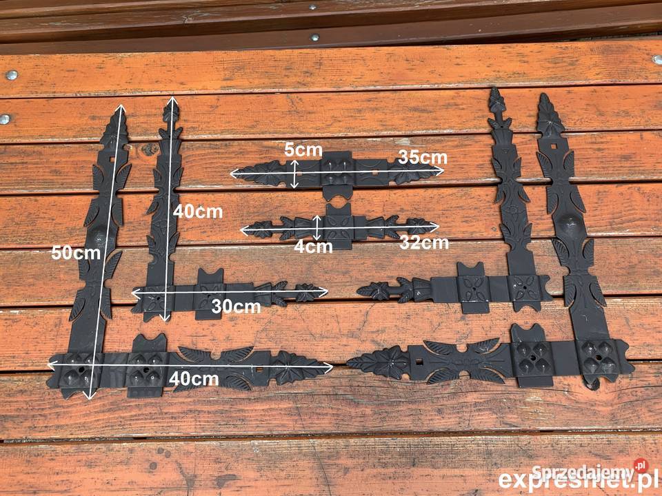 Zawias kątowy 800mm czarny 6 z hakami zawiasy na Kraków