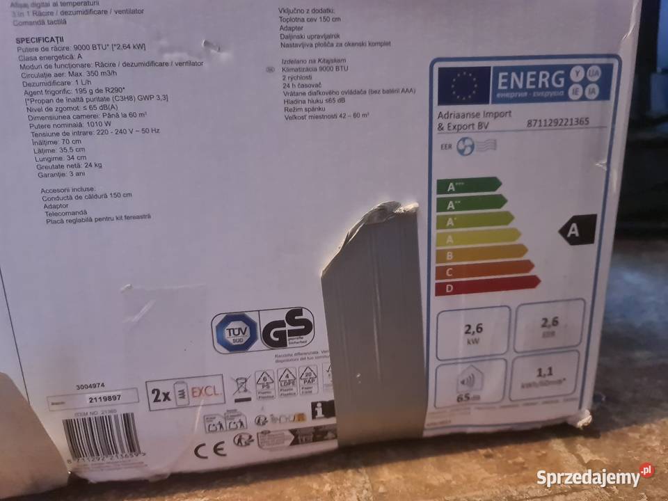 Klimatyzator przenośny 9000 BTU Kinzo 1010W Turobin