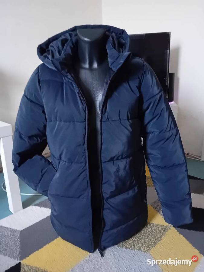 Ciepła puchowa kurtka z kapturem mazowieckie Warszawa