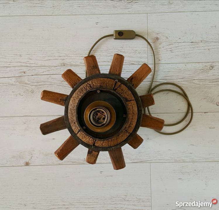 Lampa podłogowa skórzany abażur styl rustykalny Krosno