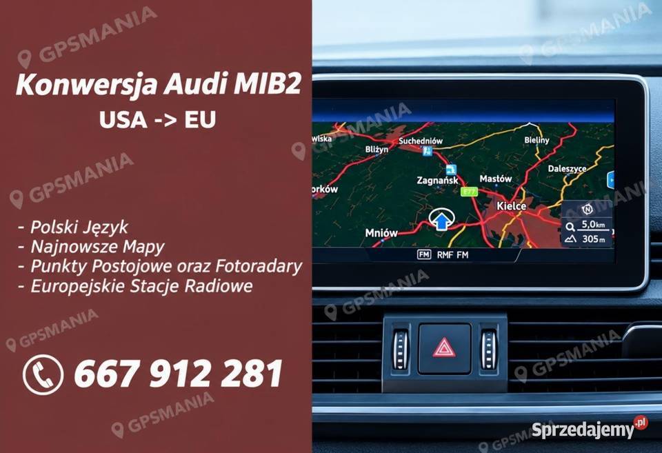 Audi Volkswagen Konwersja USA EU Polskie Menu GPS i akcesoria Aleksandrów Łódzki