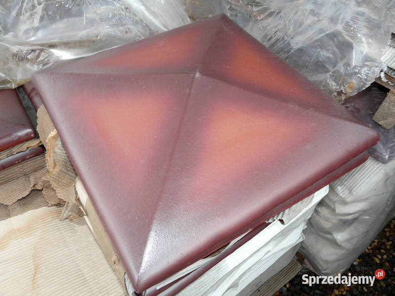 Daszek ceramiczny na słupek 38x38 klinkier