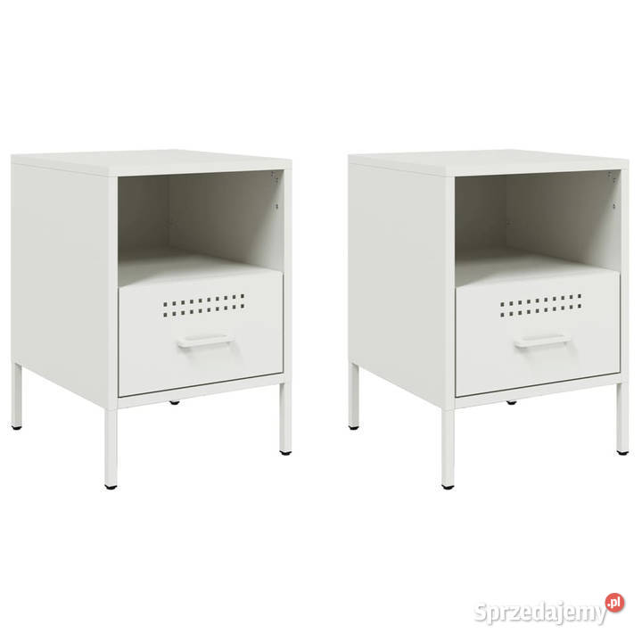 Szafki nocne 2 białe 36x39x505 stal WM843065