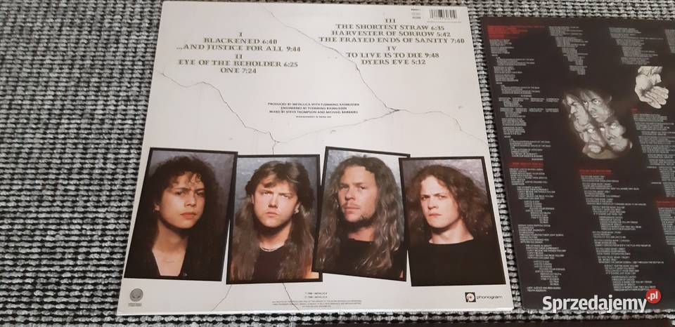 METALLICA and JUSTICE FOR ALL 2LP 1988 idealna śląskie Jastrzębie-Zdrój
