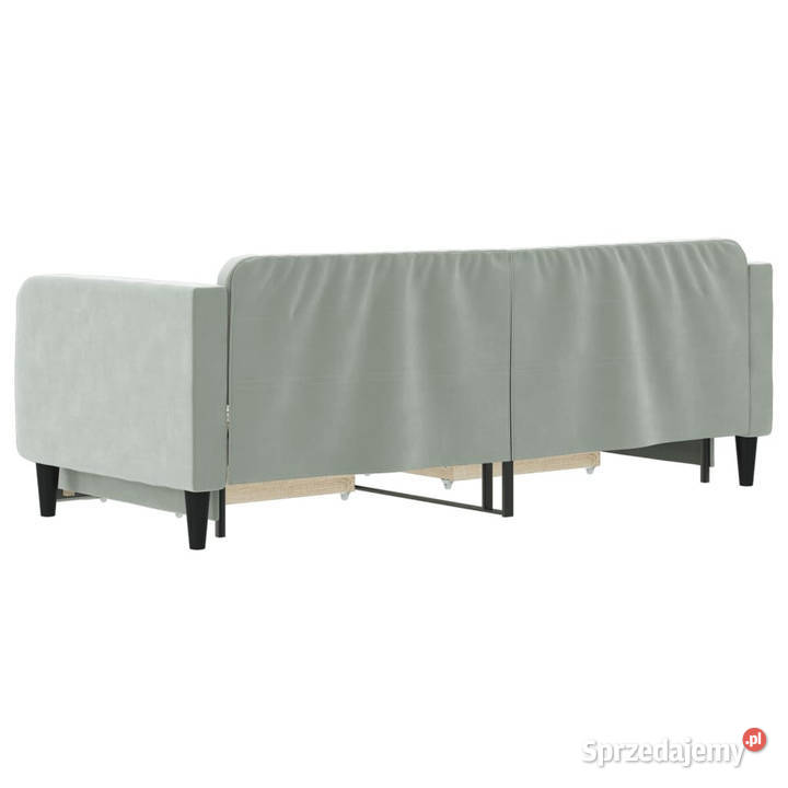 Sofa rozsuwana z szufladami jasnoszara aksamit Warszawa