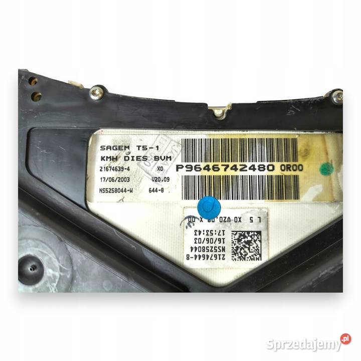 LICZNIK ZEGARY P9646742480 Peugeot 307 20 HDI osobowe