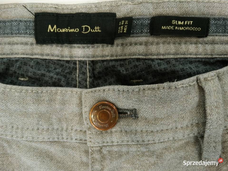 Spodnie Massimo Dutti Beżowe Bawełna Proste brązowy/beżowy podlaskie Łomża