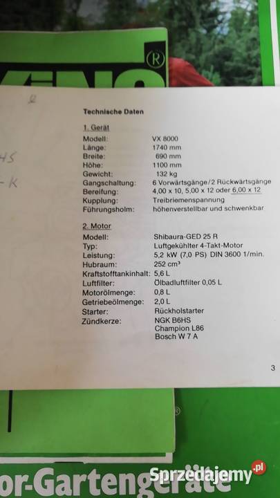 Ciągnik jednoosiowy Viking VX 8000 pług mazowieckie Baboszewo