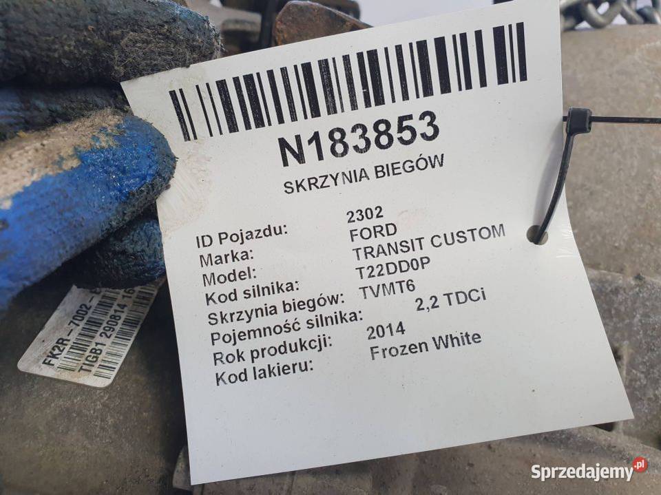 SKRZYNIA BIEGÓW FORD TRANSIT CUSTOM FK2R7002EGA