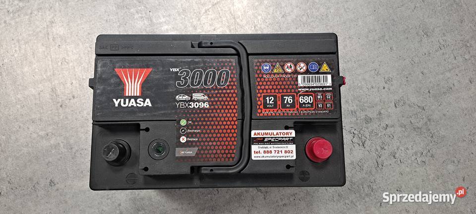 Akumulator Yuasa 76AH 680A Grudziądz Śniadeckich