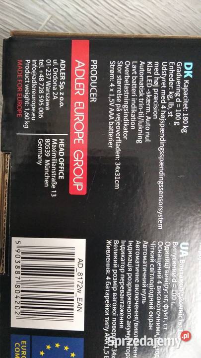Elektroniczna waga łazienkowa Adler AD 8172w LED wielkopolskie Nowy Tomyśl
