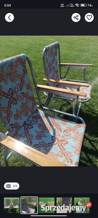 Fotele składane PRL vintage Markowa sprzedam