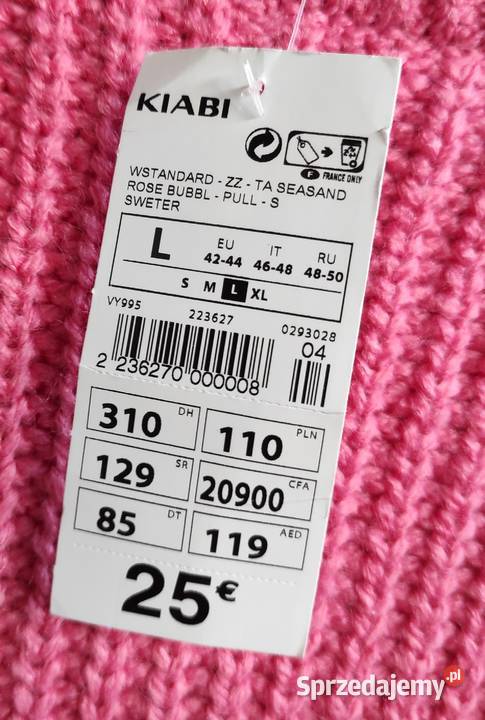 kiabi rózowy oversizowy sweter L 4244 Swetry i golfy małopolskie Białka sprzedam