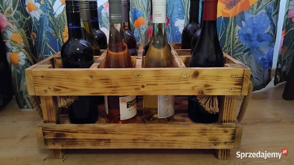 Skrzynka na winodekoracyjna rustykalna ręcznie Nowy Sącz