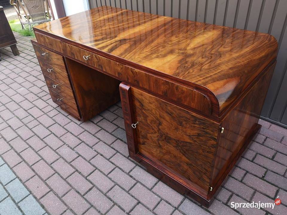Biurko ARTDECO Orzech Unikat Politura Stare Swarzędz sprzedam