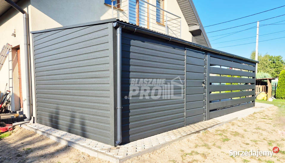 Schowek domek ogrodowy 34 m wiata 36 m antracyt